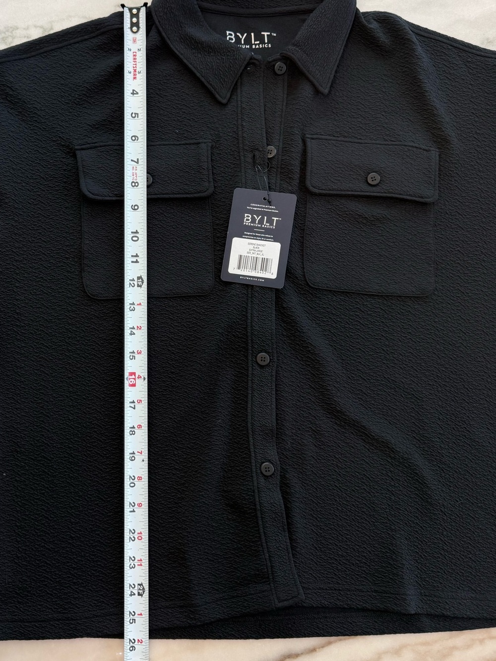 BYLT NWT Serene Shacket Black Button Down Overshirt Women Size XL - Picture 8 of 12